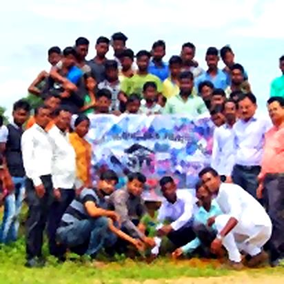 Children joining the plantation drive